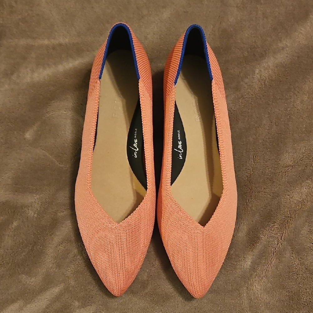 Never Worn Rothy's Peach and Blue Women's Flats (No Box)